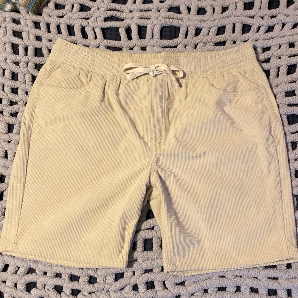 Beige Corduroy Shorts